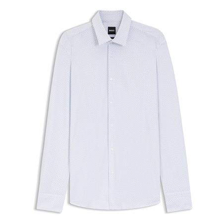 Boss P-Hank-S-Slim-fit Printed Stretch Jersey Shirt - White - 17.5