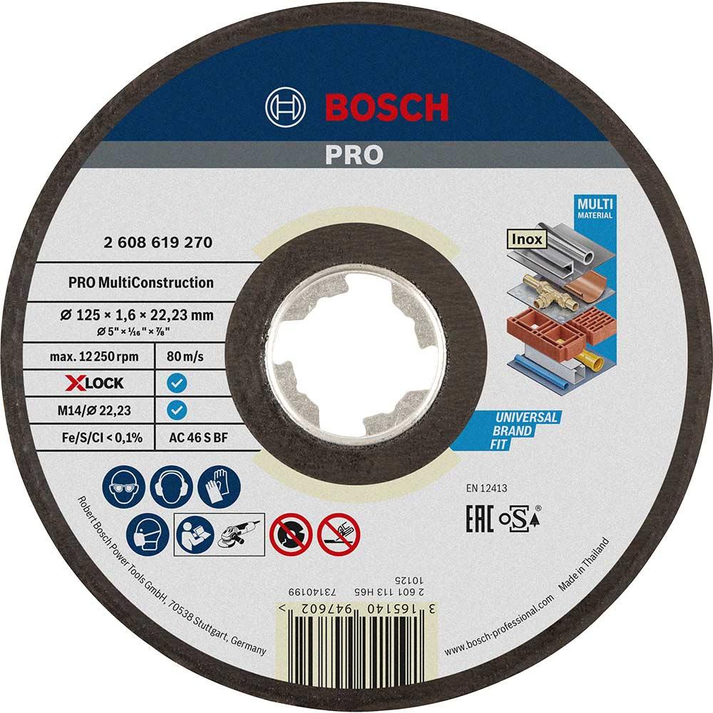 Bosch PRO X Lock MultiConstruction Multi Material Cutting Disc 125mm 1.6mm 22mm