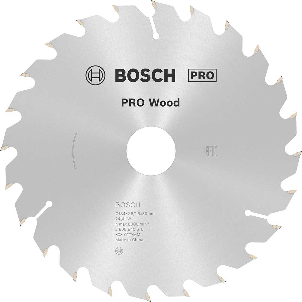 Bosch PRO Optiline Wood Cutting Saw Blade 184mm 24T 30mm