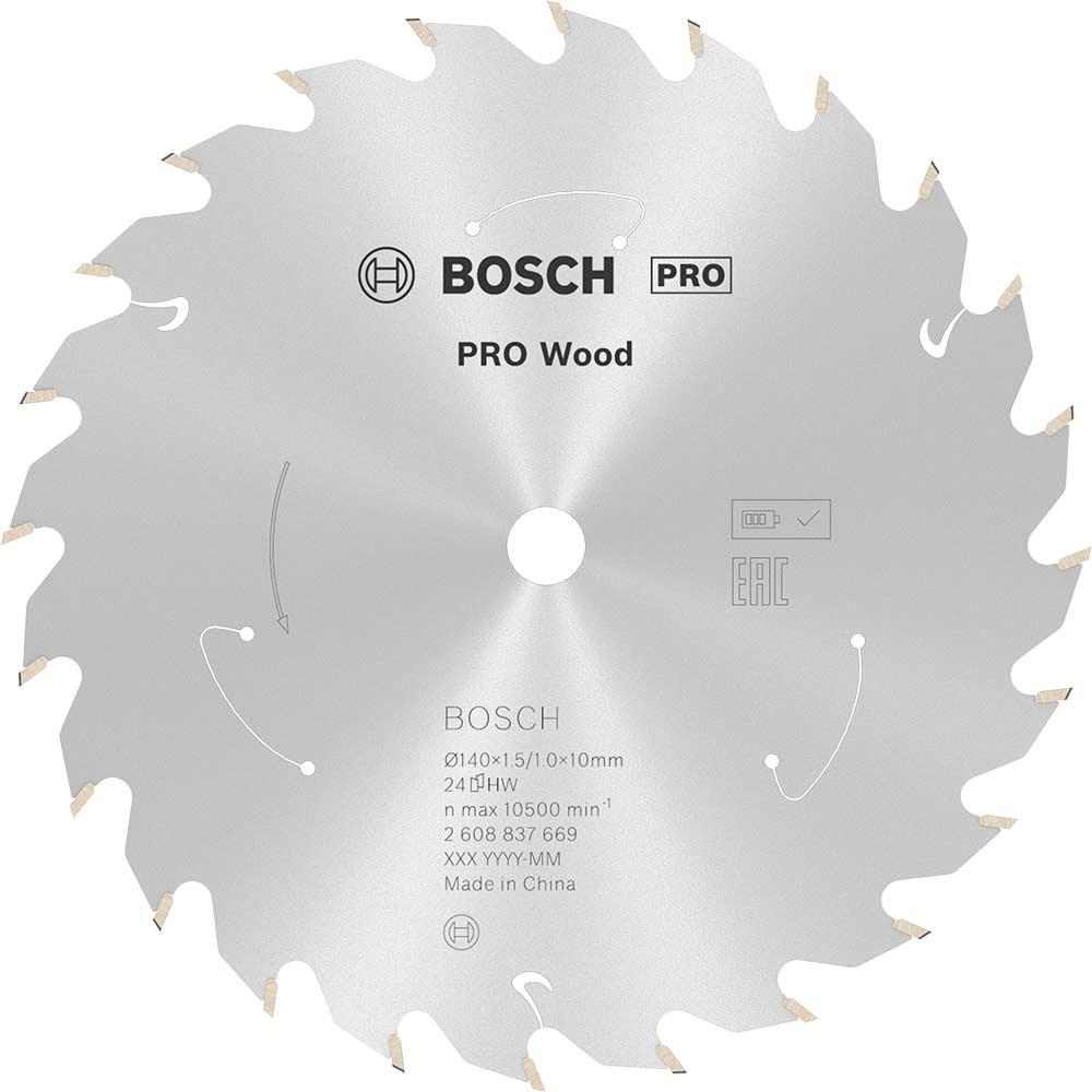Bosch PRO Cordless Wood Cutting Circular Saw Blade 140mm 24T 10mm