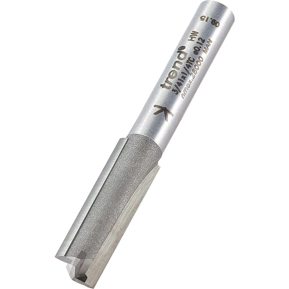 Trend Professional Two Flute Straight Router Cutter 8mm 25mm 1/4"