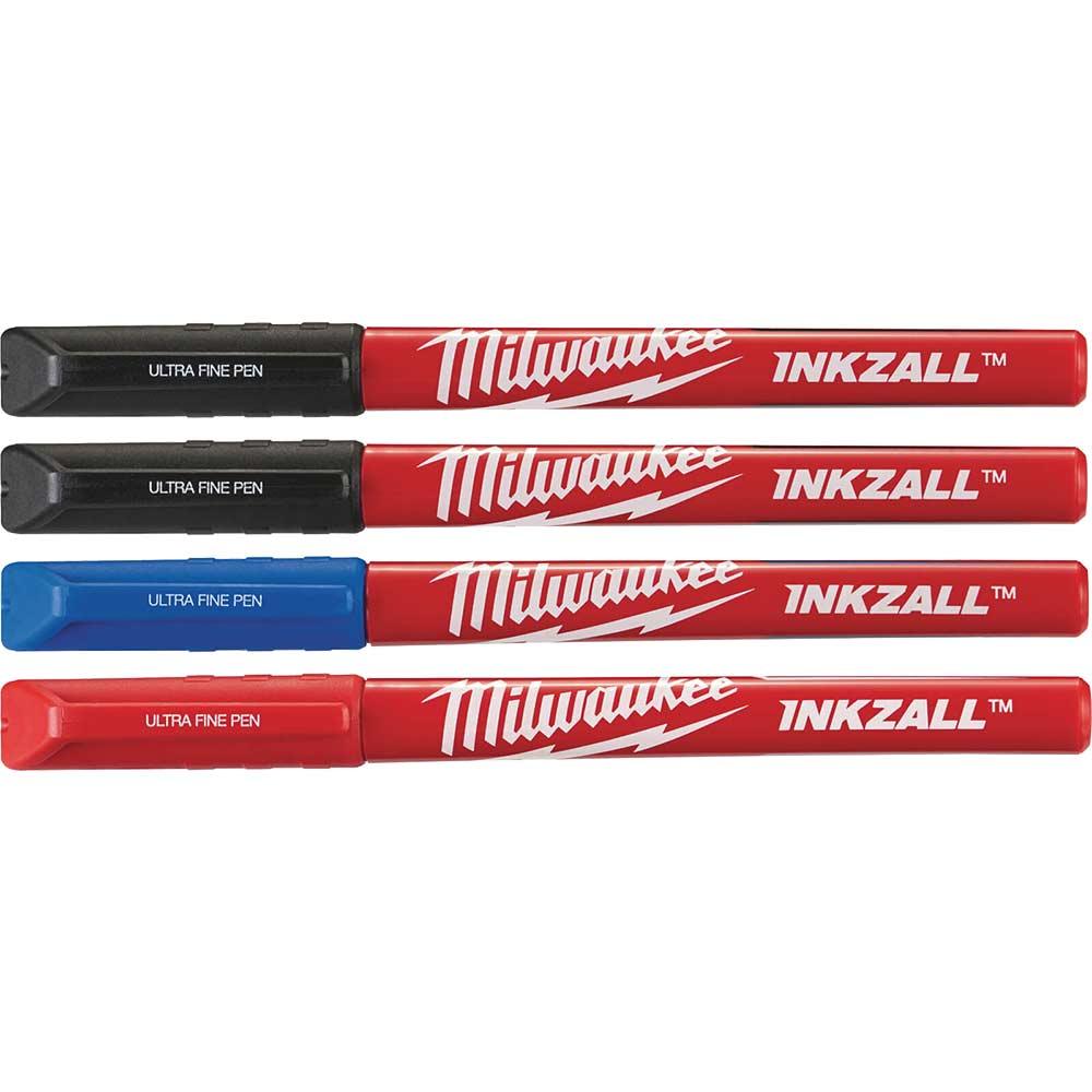 Milwaukee INKZALL Fine Tip Multi Colour Pens Pack of 4 Pack of 4