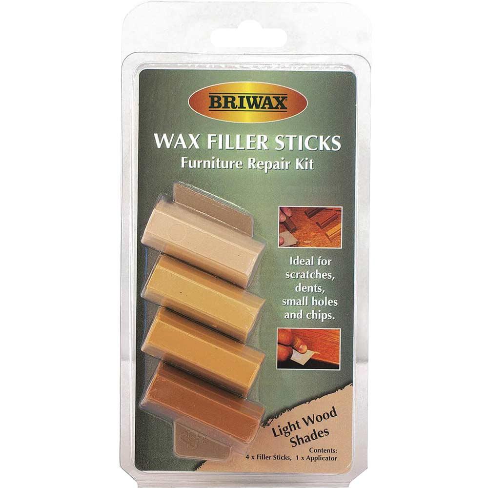 Briwax Wax Filler Sticks Furniture Repair Kit Light
