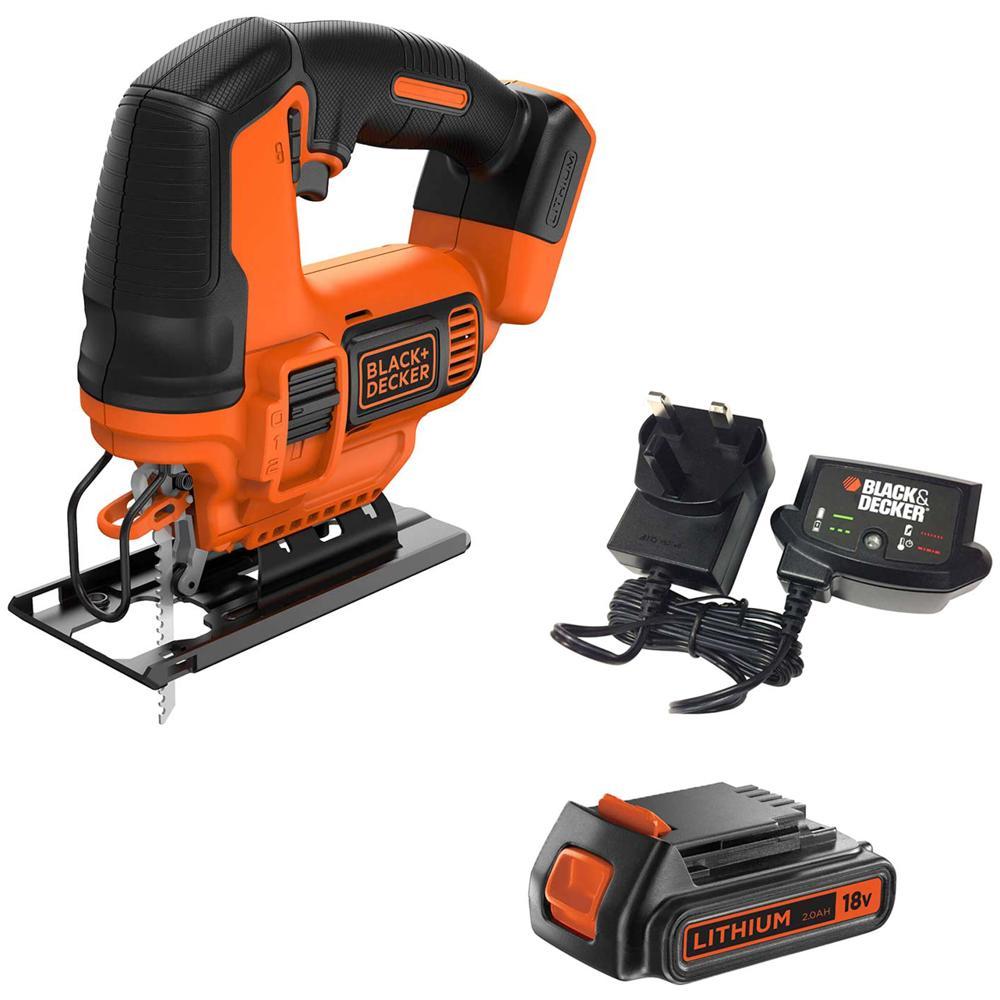Black and Decker BDCJS18 18v Cordless Jigsaw 1 x 2ah Li-ion Battery Charger No Case