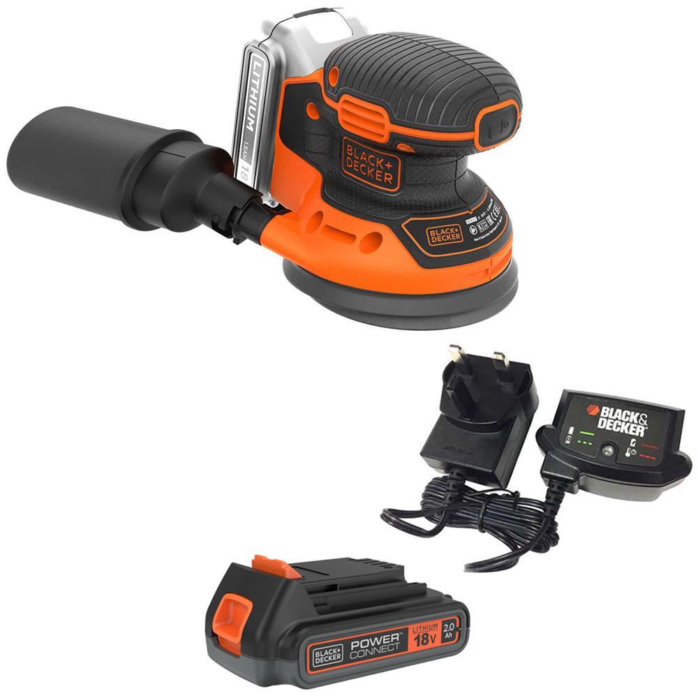 Black and Decker BDCROS18 18v Cordless Disc Sander 125mm 1 x 2ah Li-ion Battery Charger No Case