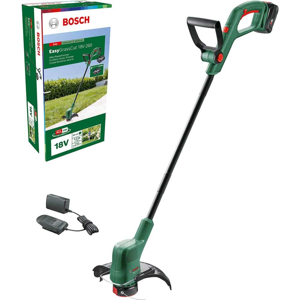 Bosch EASYGRASSCUT 18V-26 P4A 18v Cordless Grass Trimmer and Edger 260mm 1 x 2.5ah Li-ion Battery Charger