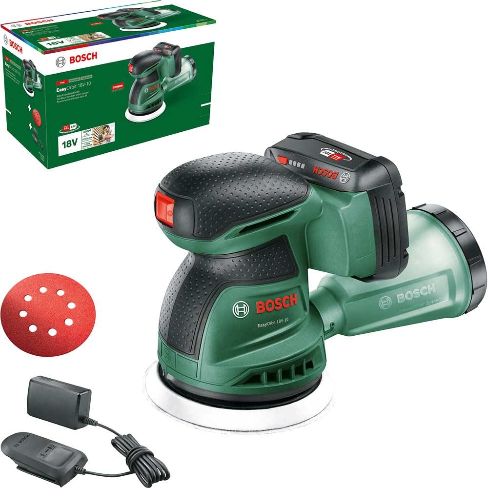 Bosch EASYORBIT 18V-10 P4A 18v Cordless Disc Sander 125mm 1 x 2ah Li-ion Battery Charger No Case