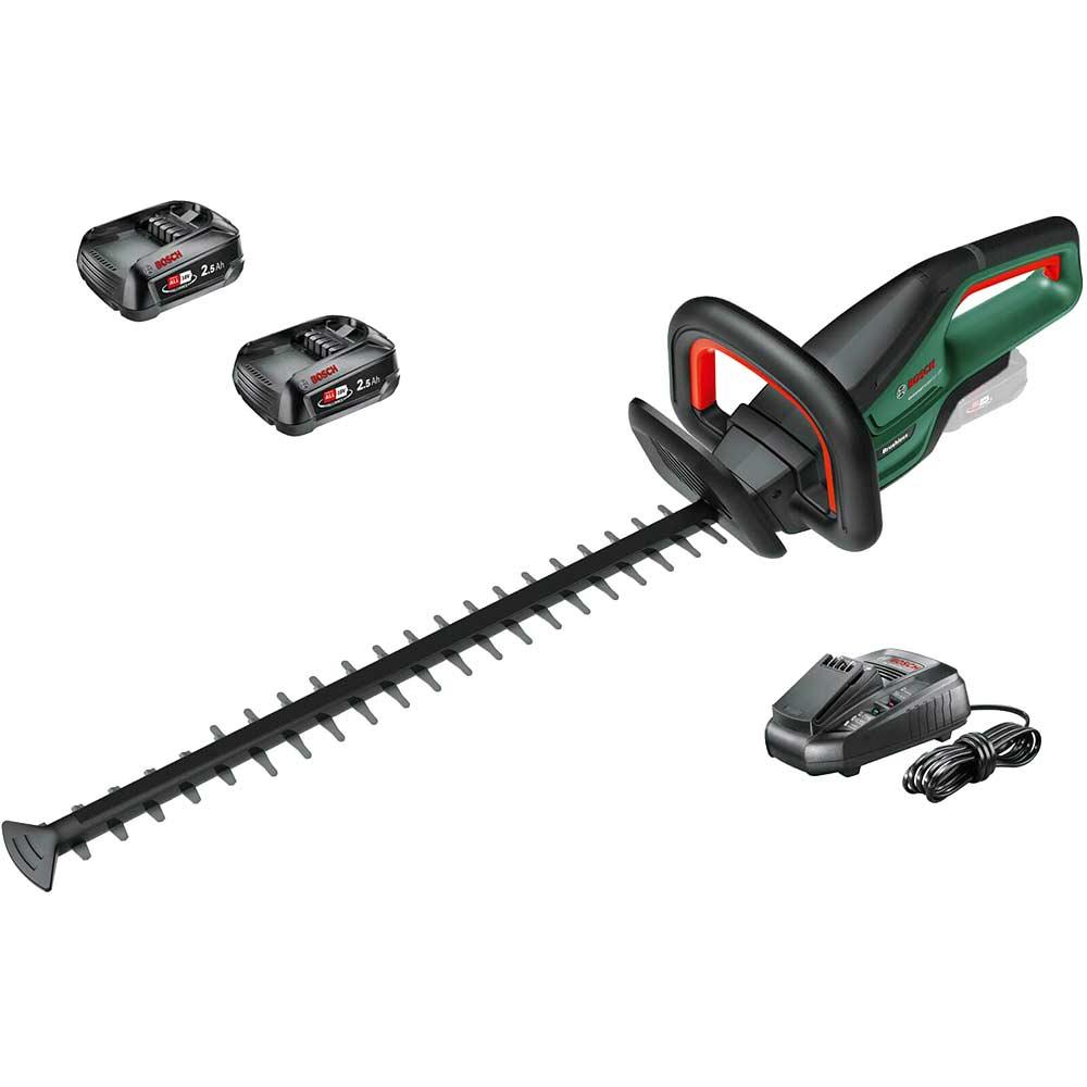 Bosch UNIVERSALHEDGECUT 18V-50 P4A 18v Cordless Hedge Trimmer 500mm 2 x 2.5ah Li-ion Battery Charger