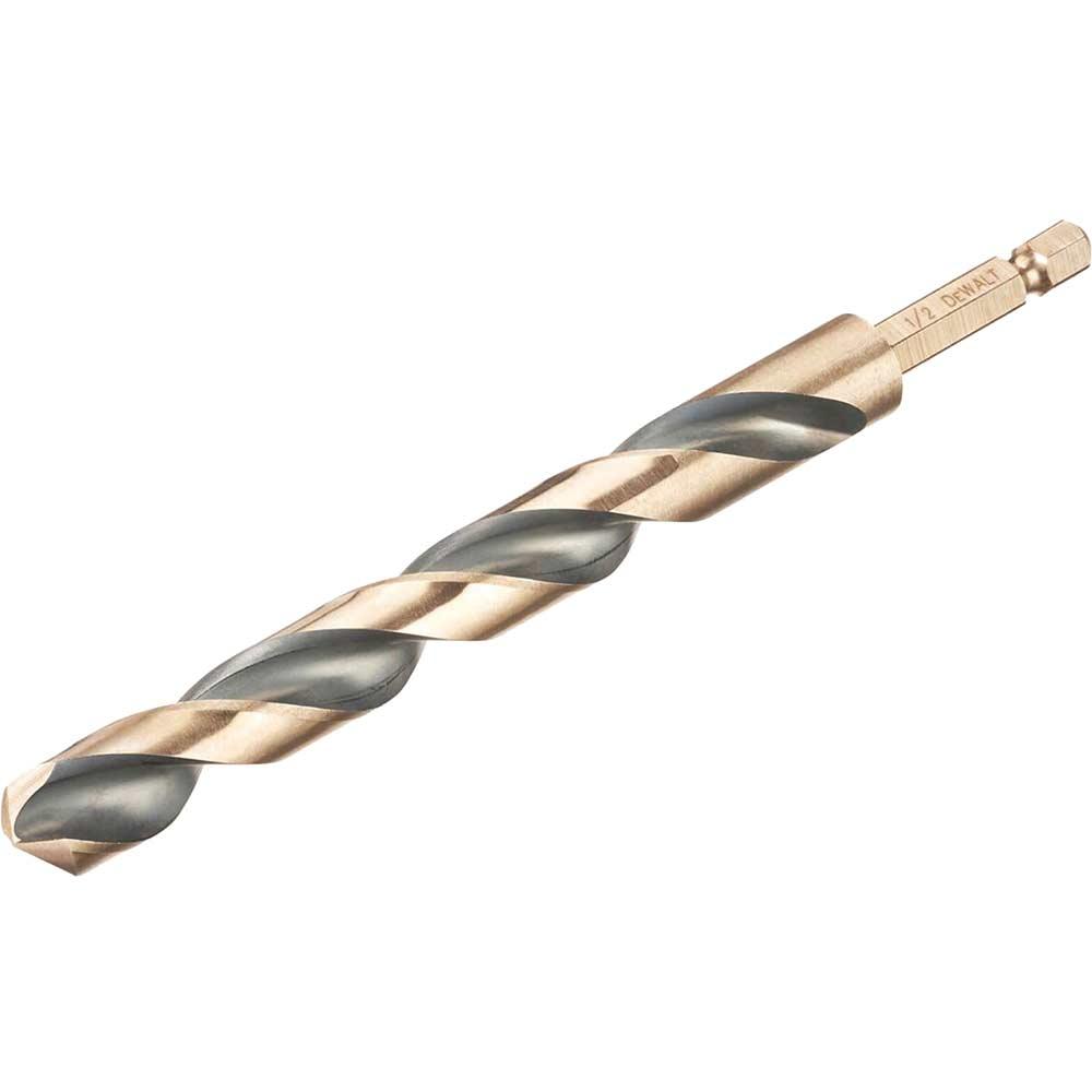DeWalt Black and Gold Hex Impact HSS Drill Bit 13mm Pack of 1