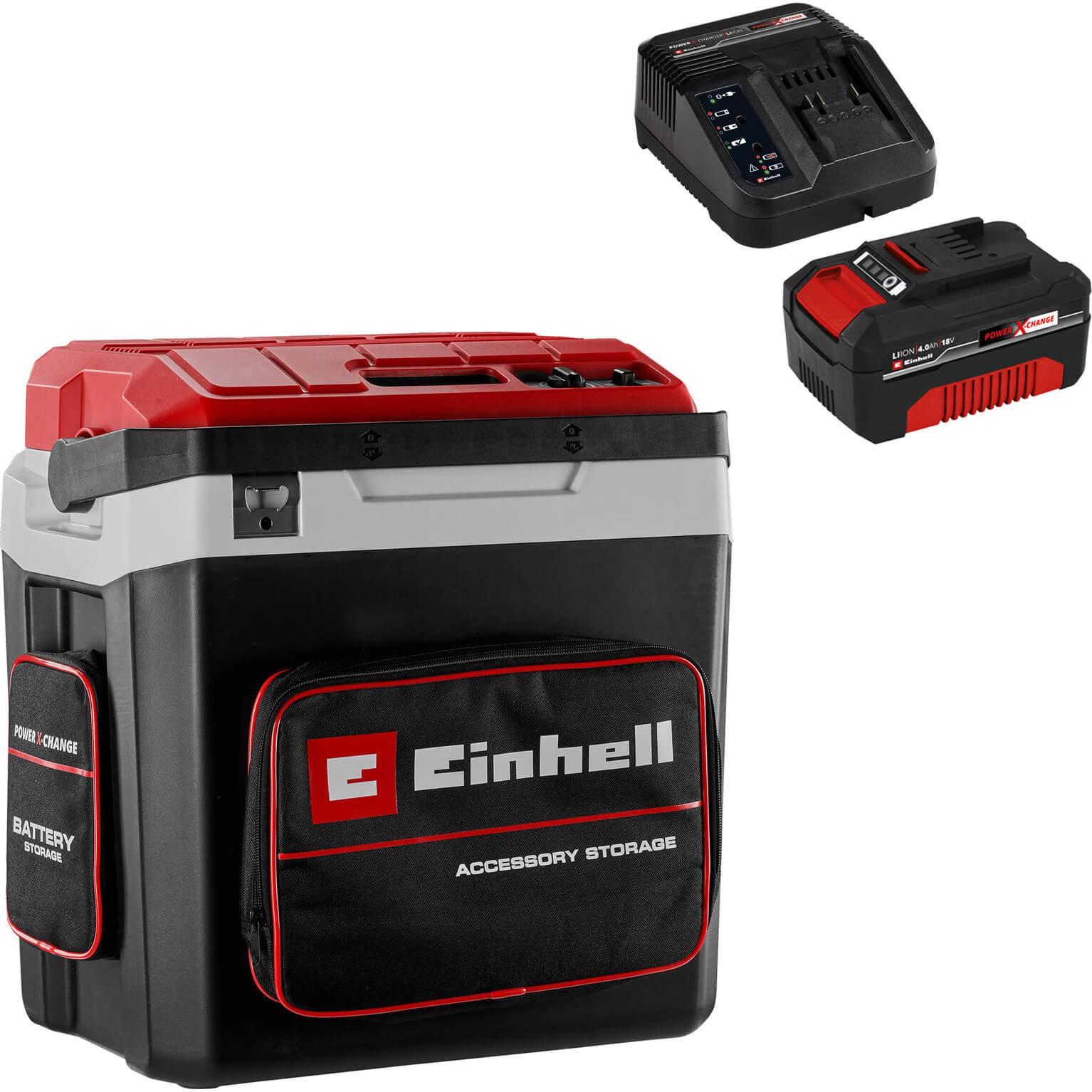 Einhell TE-COL 18/27 Li 18v Cordless Cool Box and Warmer 27L 1 x 4ah Li-ion Charger