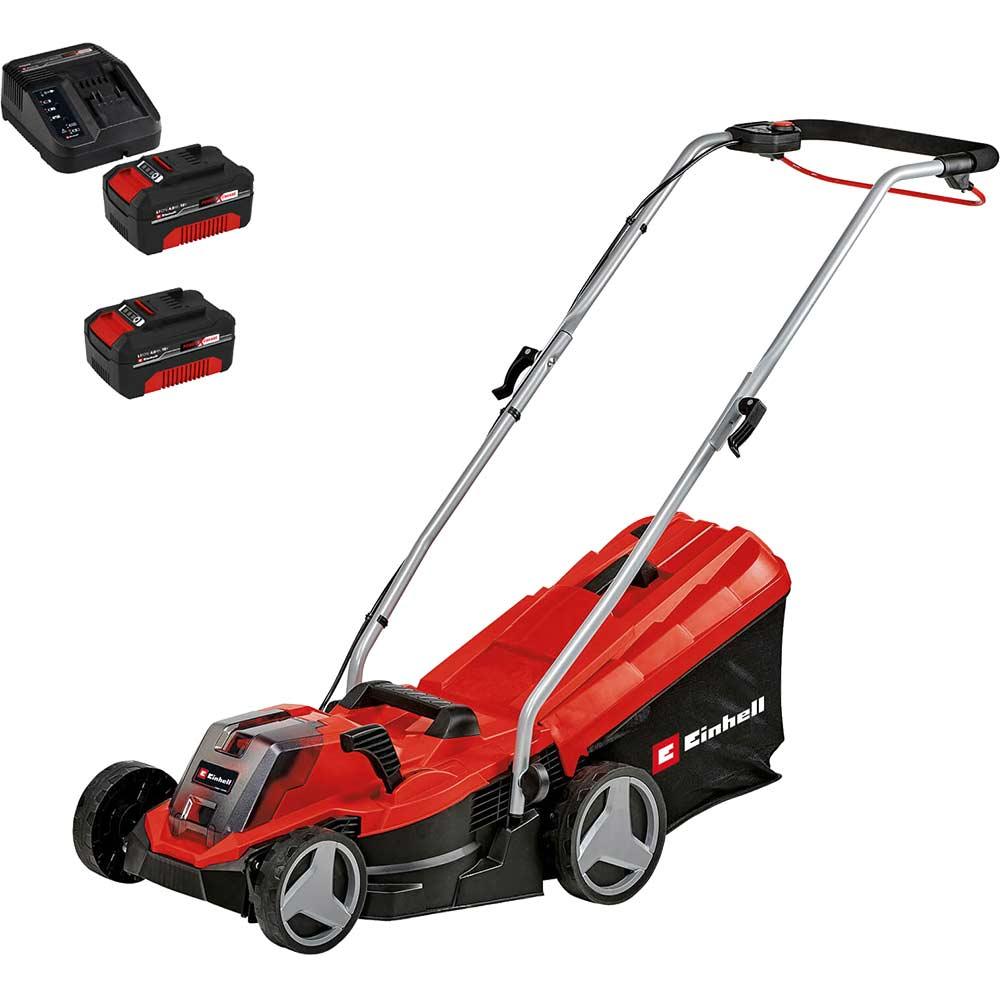 Einhell GE-CM 18/33 Li 18v Cordless Brushless Lawnmower 330mm 2 x 4ah Li-ion Battery Charger