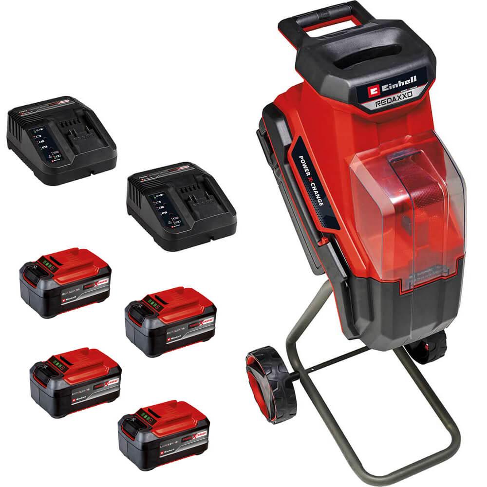 Einhell REDAXXO 36/25 36v Cordless Garden Shredder 4 x 5.2ah Plus Li-ion Twin or Dual Battery Charger