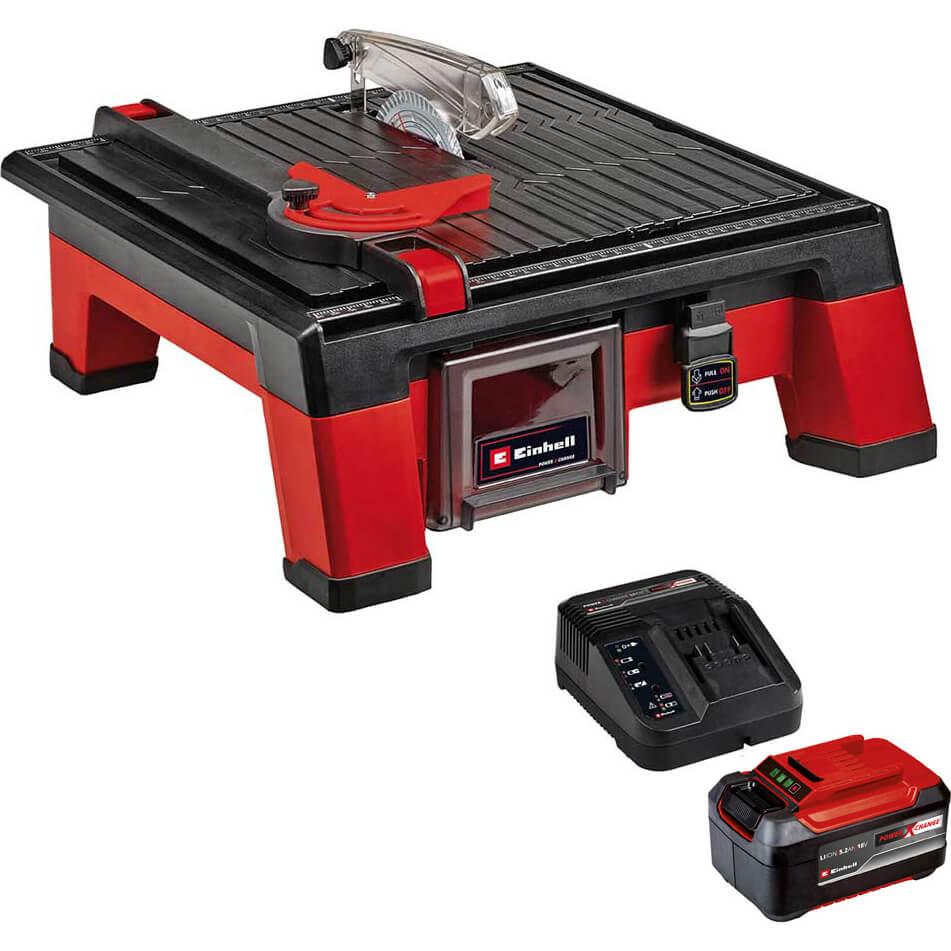 Einhell TE-TC 18/115 Li 18v Cordless Tile Saw 115mm 1 x 5.2ah Plus Li-ion Battery Charger No Case