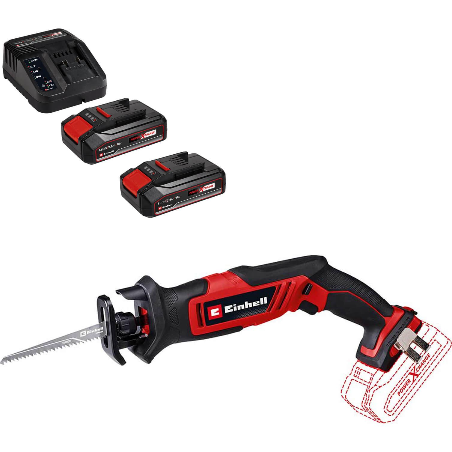 Einhell TE-AP 18/13 Li 18v Cordless One Handed Reciprocating Saw 2 x 2.5ah Li-ion Charger No Case