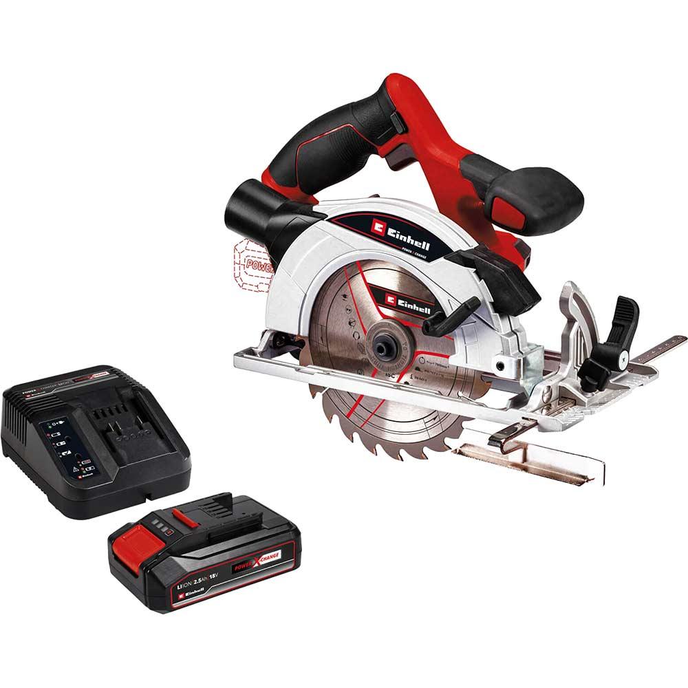 Einhell TE-CS 18/165-1 Li 18v Cordless Circular Saw 165mm 1 x 2.5ah Li-ion Battery Charger No Case