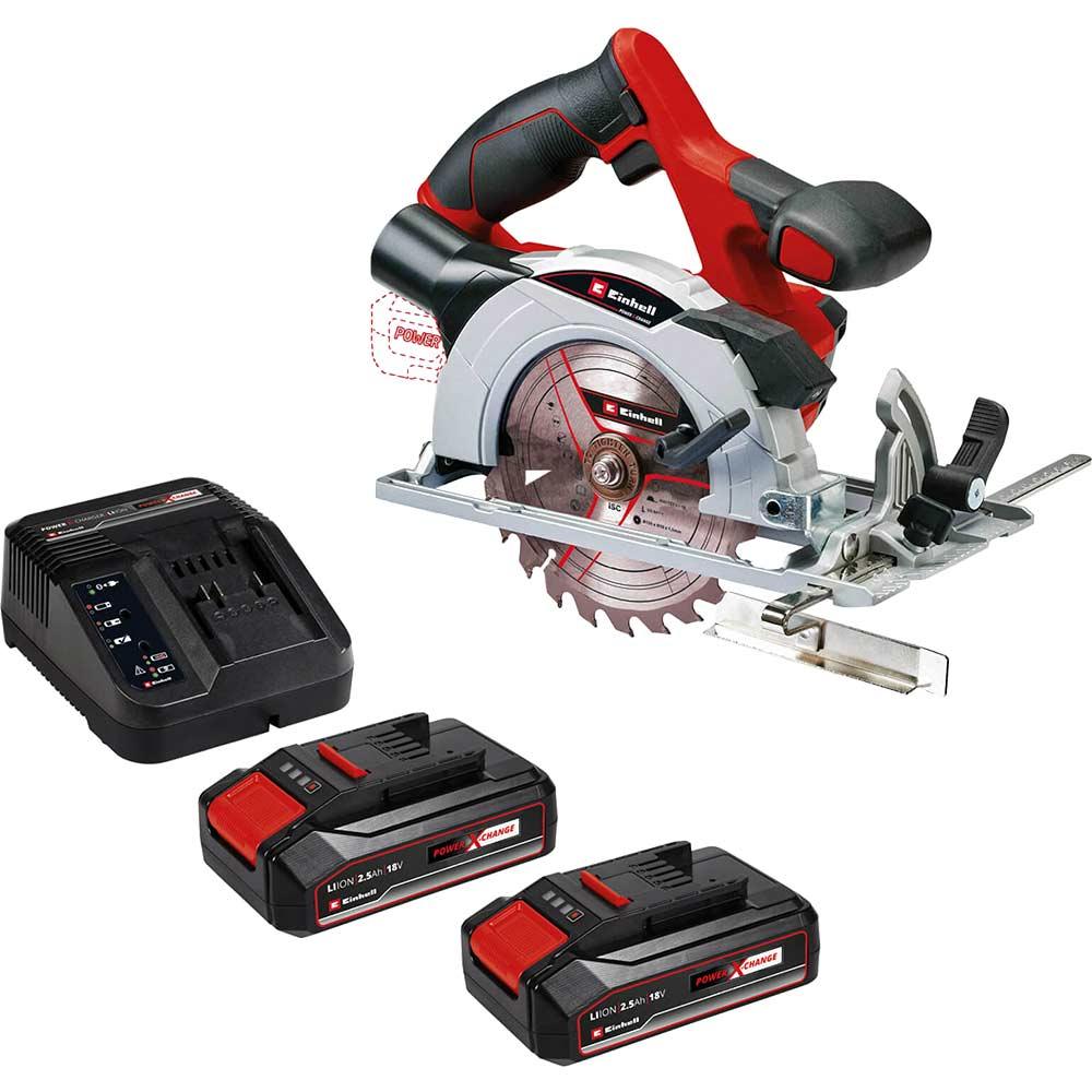 Einhell TE-CS 18/150 Li 18v Cordless Circular Saw 150mm 2 x 2.5ah Li-ion Battery Charger No Case