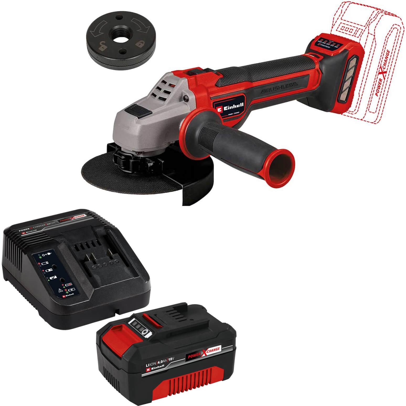 Einhell Professional TP-AG 18/125 CE Q Li 18v Cordless Quick Fix Angle Grinder 125mm