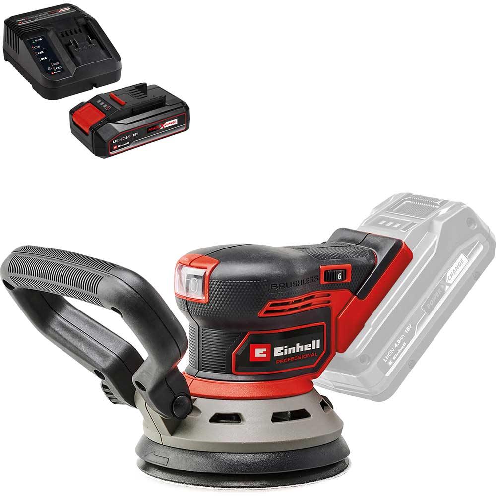 Einhell Professional TP-RS 18/32 Li BL 18v Cordless Brushless Disc Sander 125mm 1 x 2.5ah Li-ion Battery Charger No Case