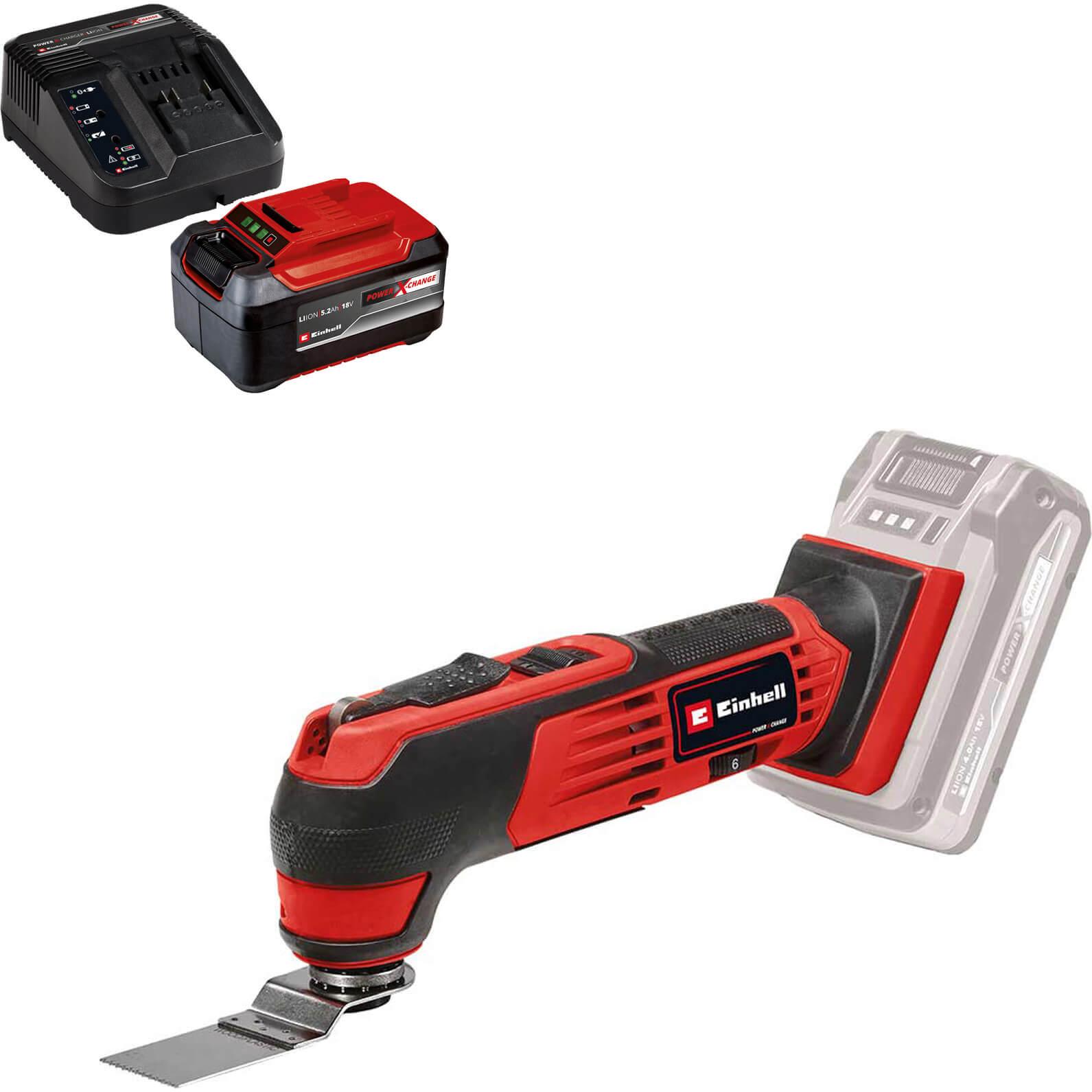 Einhell TE-MG 18/1 Li 18v Cordless OIS Oscillating Multi Tool 1 x 5.2ah Plus Li-ion Charger No Case