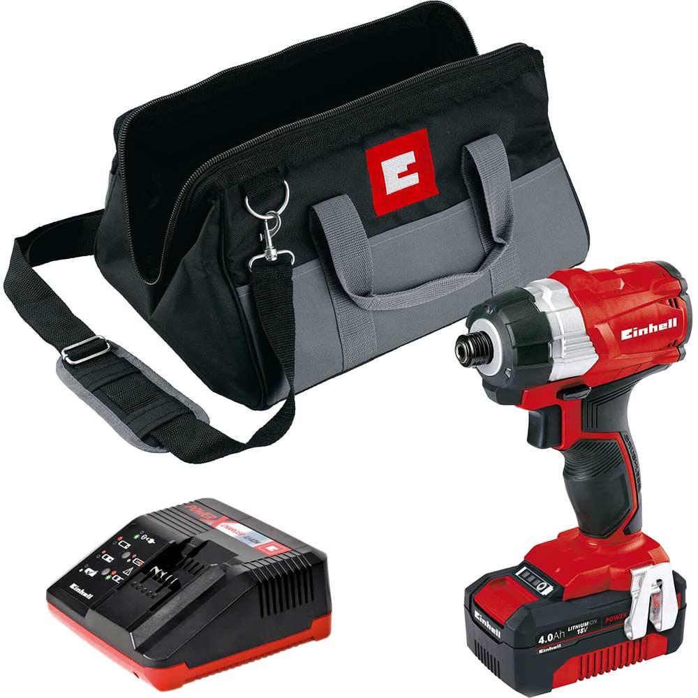 Einhell TE-CI 18 Li BL 18v Cordless Brushless Impact Driver 1 x 4ah Li-ion Battery Charger Bag