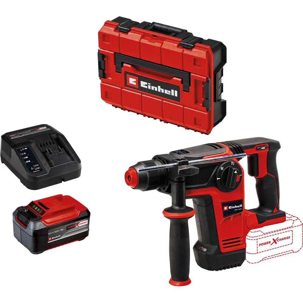 Einhell Professional TP-HD 18/26 Li BL 18v Cordless Brushless SDS Plus Drill 1 x 5.2ah Plus Li-ion Battery Charger Case