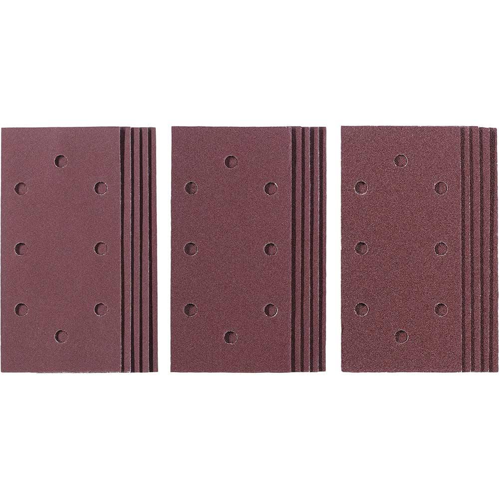 Einhell 15 Piece 1/3 Sanding Sheet Set 93mm x 187mm Assorted Pack of 15
