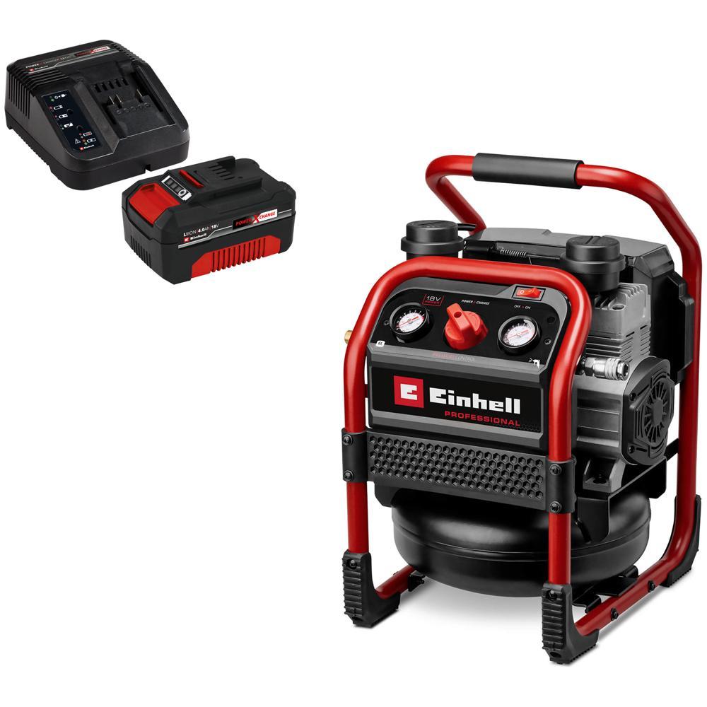 Einhell Professional SILENZZO 18/160 18v Cordless Air Compressor 1 x 4ah Li-ion Charger