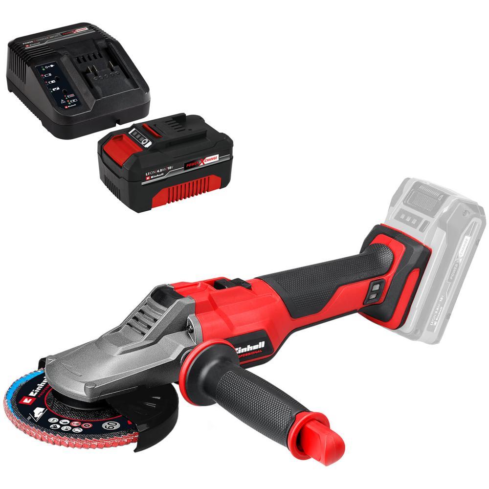 Einhell Professional TP-AG 18/125 F Li BL 18v Cordless Brushless Angle Grinder 125mm 1 x 4ah Li-ion Charger No Case