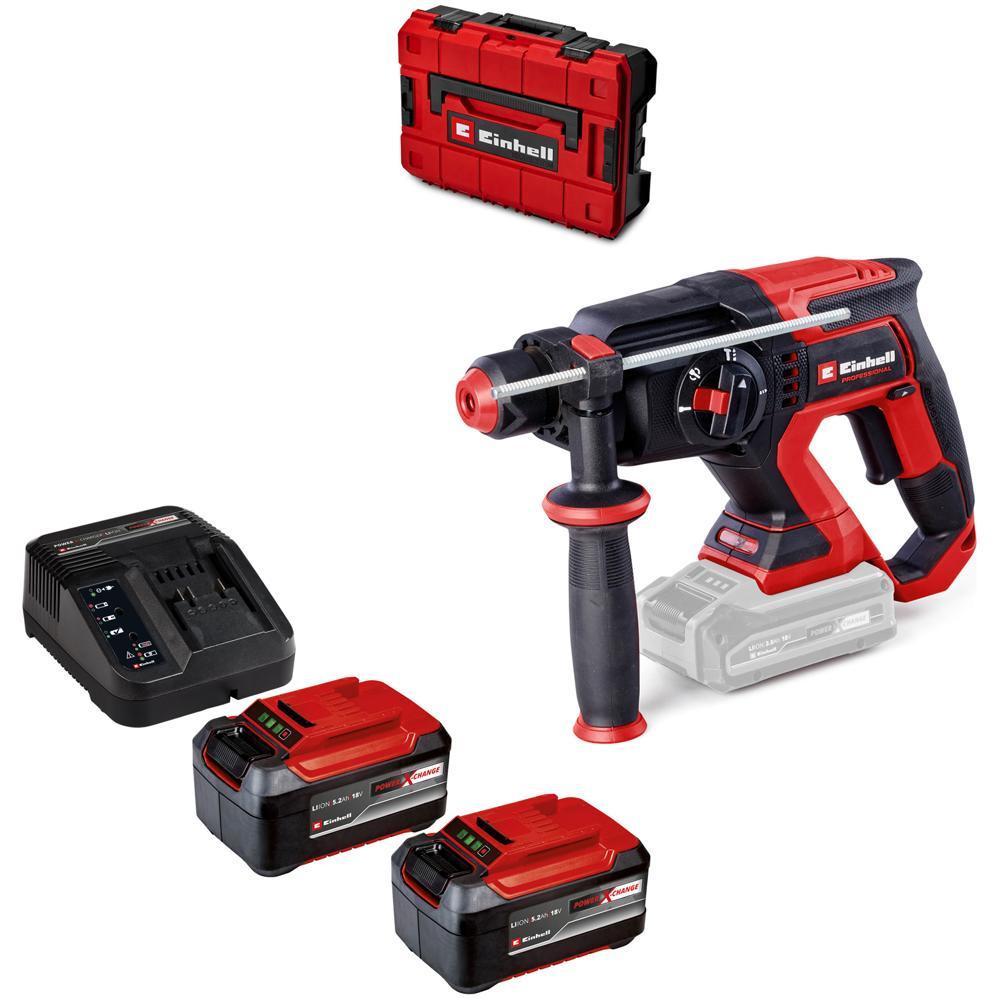 Einhell Professional TP-HD 18/22 D Li BL 18v Cordless Brushless SDS Drill 2 x 5.2ah Plus Li-ion Charger Case