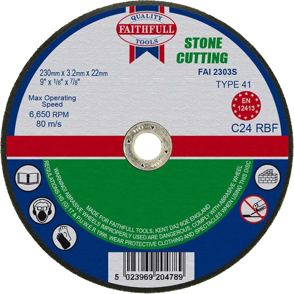 Faithfull Stone Cutting Disc 230mm 3.2mm 22mm