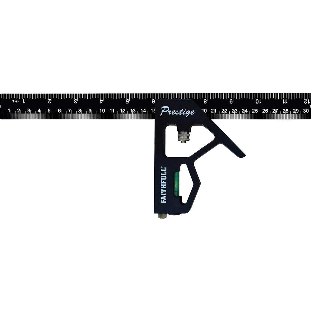 Faithfull Prestige Combination Square Black Aluminium 300mm