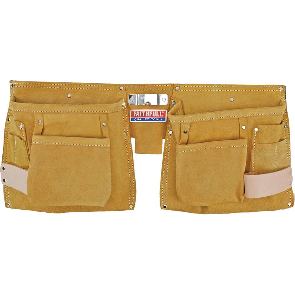 Faithfull 10 Pocket Leather Tool and Nail Pouch