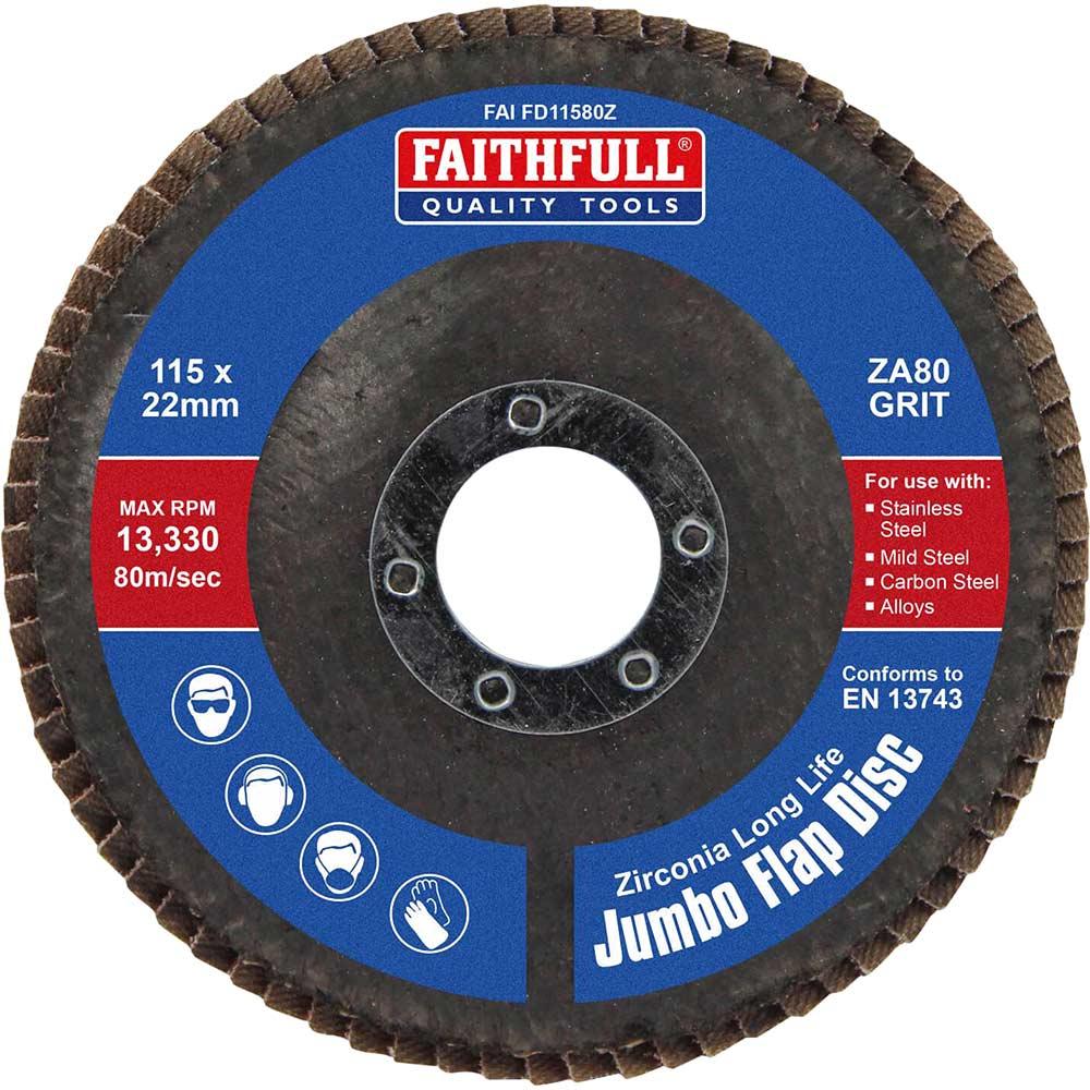 Faithfull Zirconia Abrasive Jumbo Flap Disc