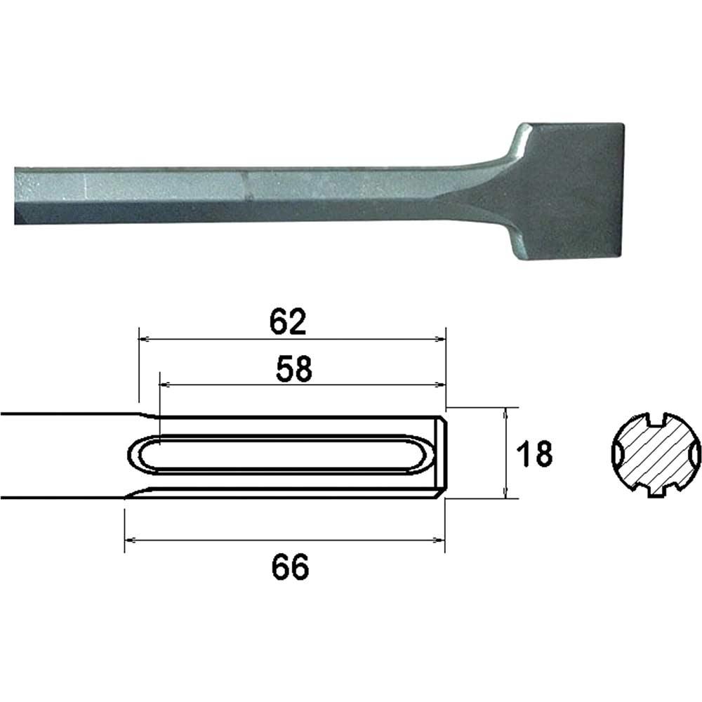 Faithfull SDS Max Straight Scaling Chisel 300mm 75mm