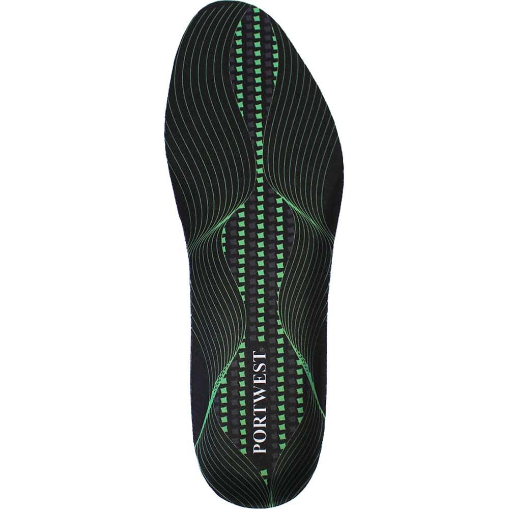 Portwest Arch Support Gel Cushion Insoles Black / Green S