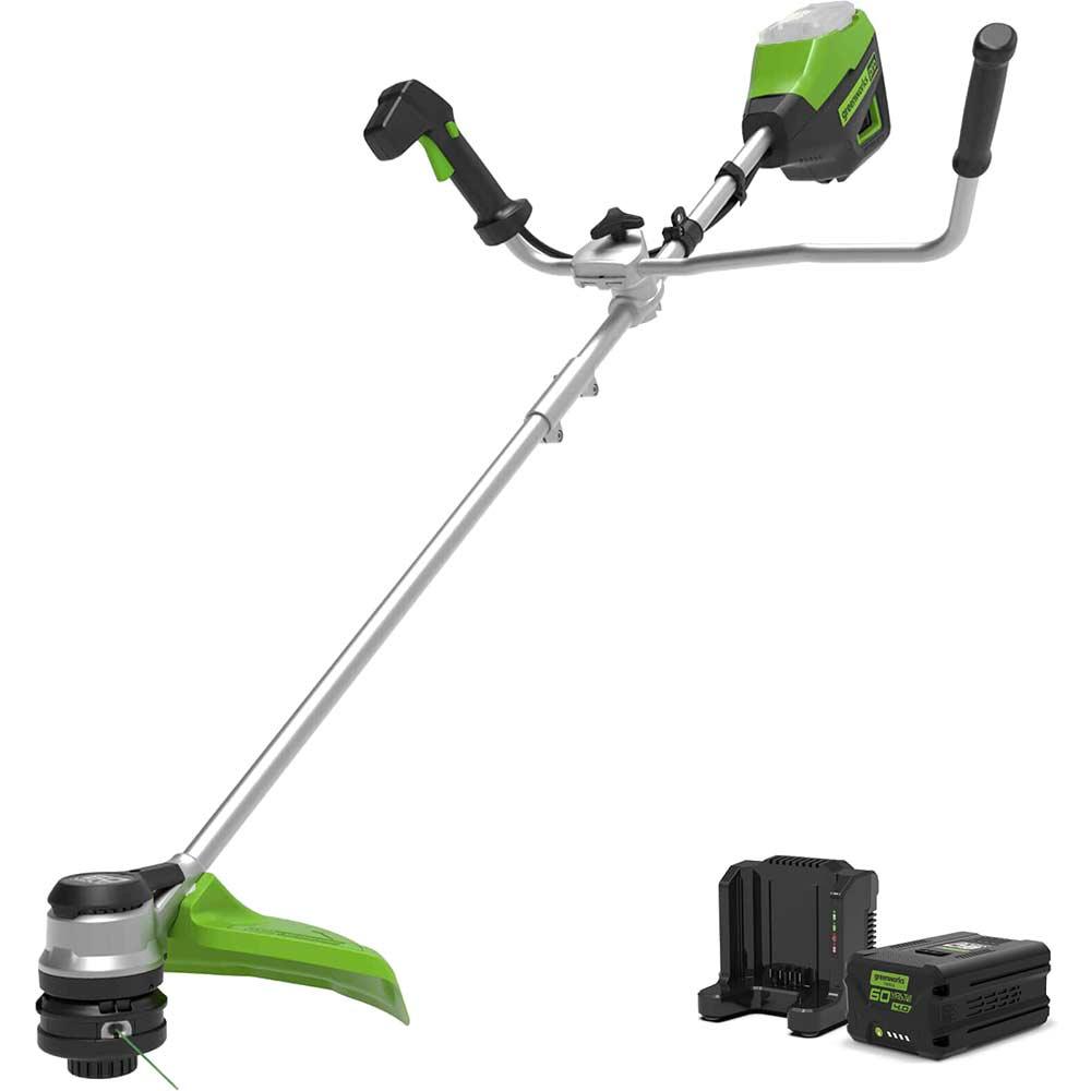Greenworks GD60BCB 60v Cordless Brushless Grass Trimmer with Bike Handle