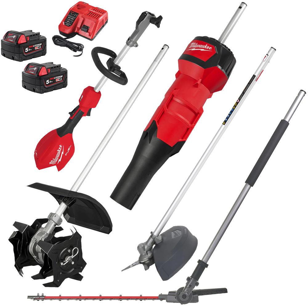 Milwaukee M18 FOPH2 Fuel 18v Cordless Brushless QUIK-LOK Garden Kit 2 x 5ah Li-ion Battery Charger