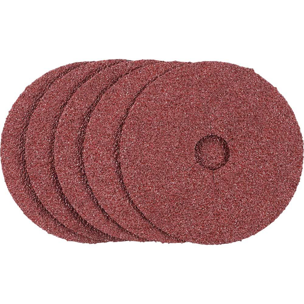 Stanley Fibre Sanding Discs for 115mm Angle Grinders 115mm 24g Pack of 5