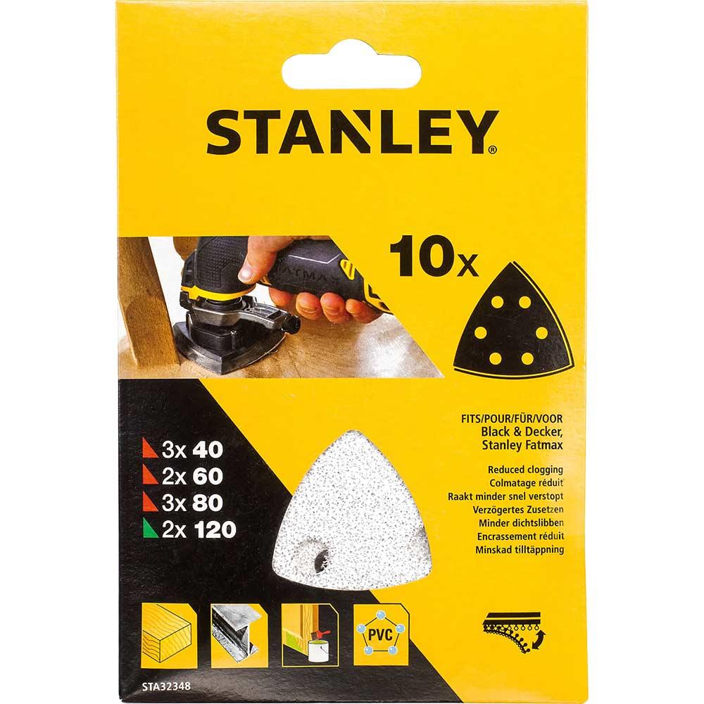 Stanley Hook and Loop Sanding Sheets for Oscillating Multi Tools Assorted Grit Pack of 10