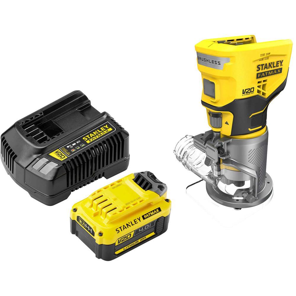Stanley Fatmax V20 SFMCW400 18v Cordless Brushless 1/4" Trim Router 1 x 4ah Li-ion Charger No Case