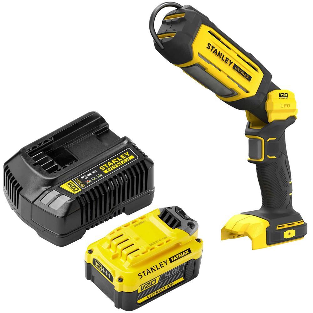 Stanley Fatmax V20 SFMCL050 18v Cordless Pivoting LED Work Light 1 x 4ah Li-ion Charger No Case