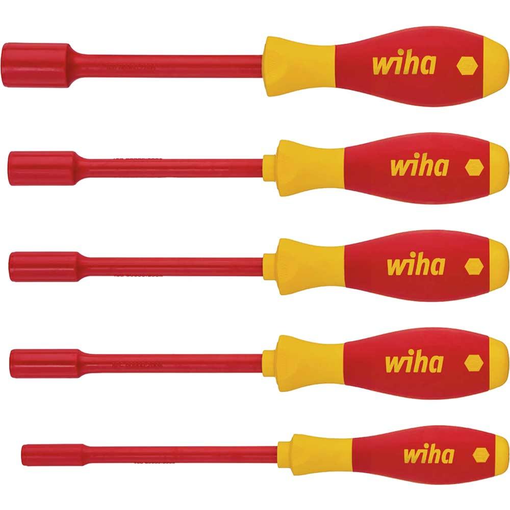 Wiha Softfinish Electric 6 Piece VDE Insulated Hex Nut Driver Set