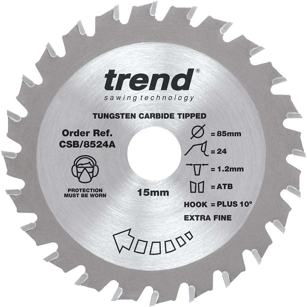 Trend CRAFTPRO Wood Cutting Saw Blade 85mm 24T 15mm