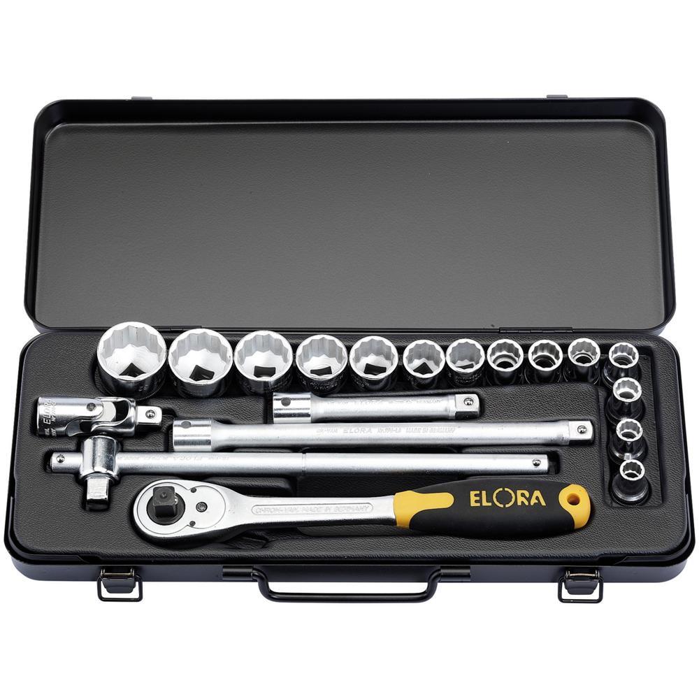 Elora 19 Piece 1/2" Drive Bi Hex Socket Set Metric