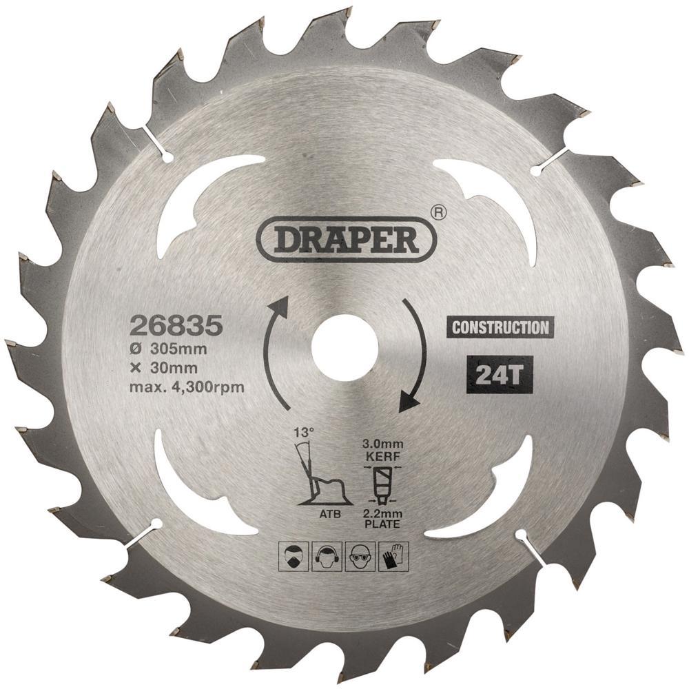 Draper TCT Construction Circular Saw Blade 305mm 24T 30mm