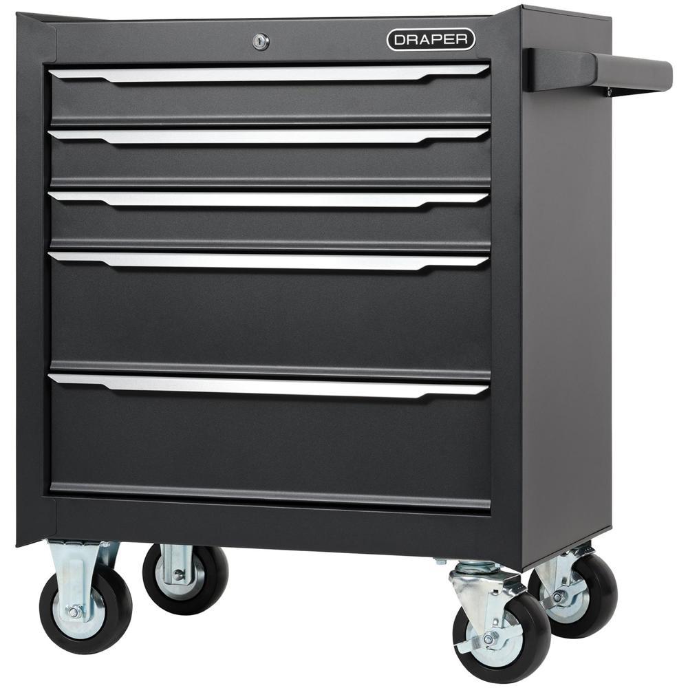 Draper 5 Drawer Tool Roller Cabinet Black