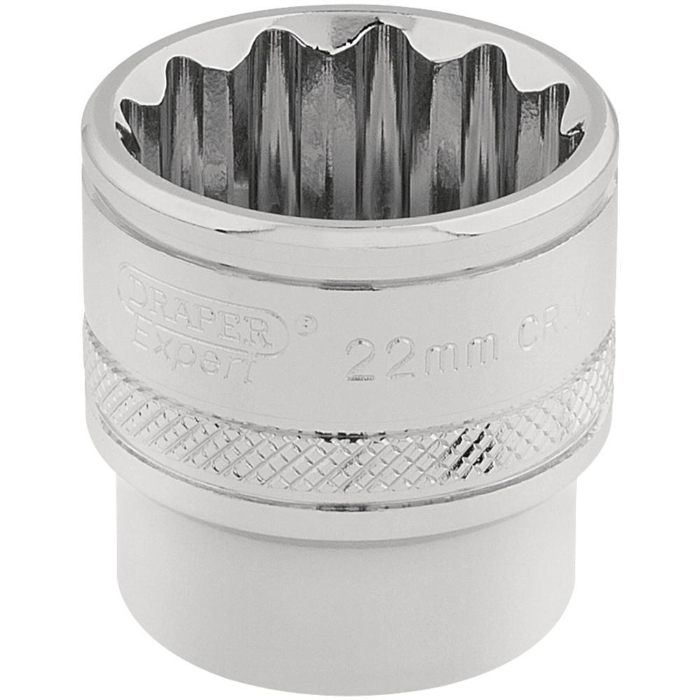 Draper 3/8" Drive Polished Finish Hi Torq Bi Hexagon Socket Metric 3/8" 22mm