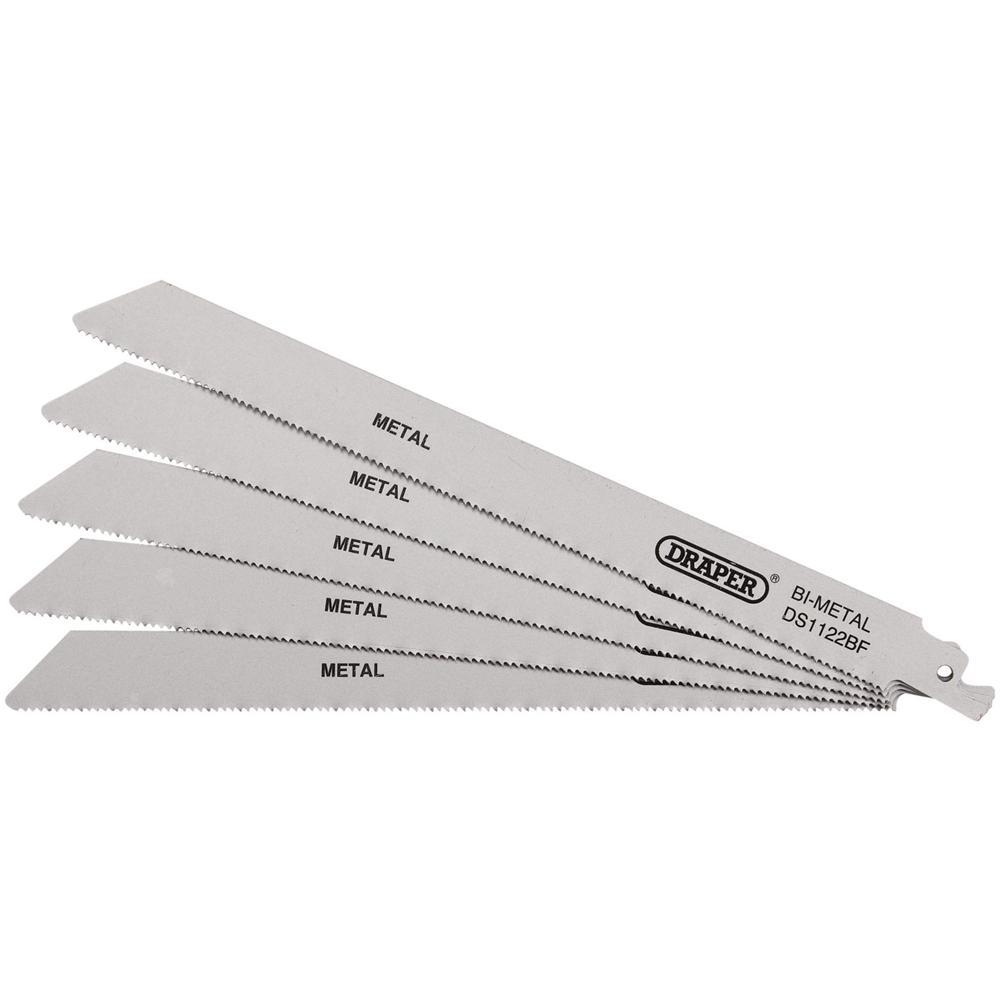 Draper Bi-Metal Metal Cutting Reciprocating Sabre Saw Blades 225mm Pack of 5