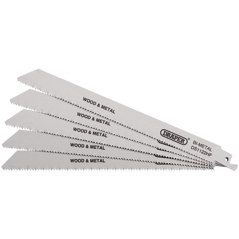 Draper Bi-Metal Multi-Purpose Reciprocating Sabre Saw Blades 225mm Pack of 5
