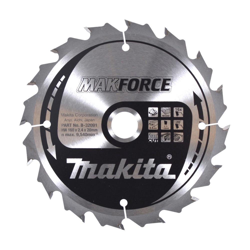 Makita MAKFORCE Circular Saw Blade for Wood Cutting 160mm 16T 20mm